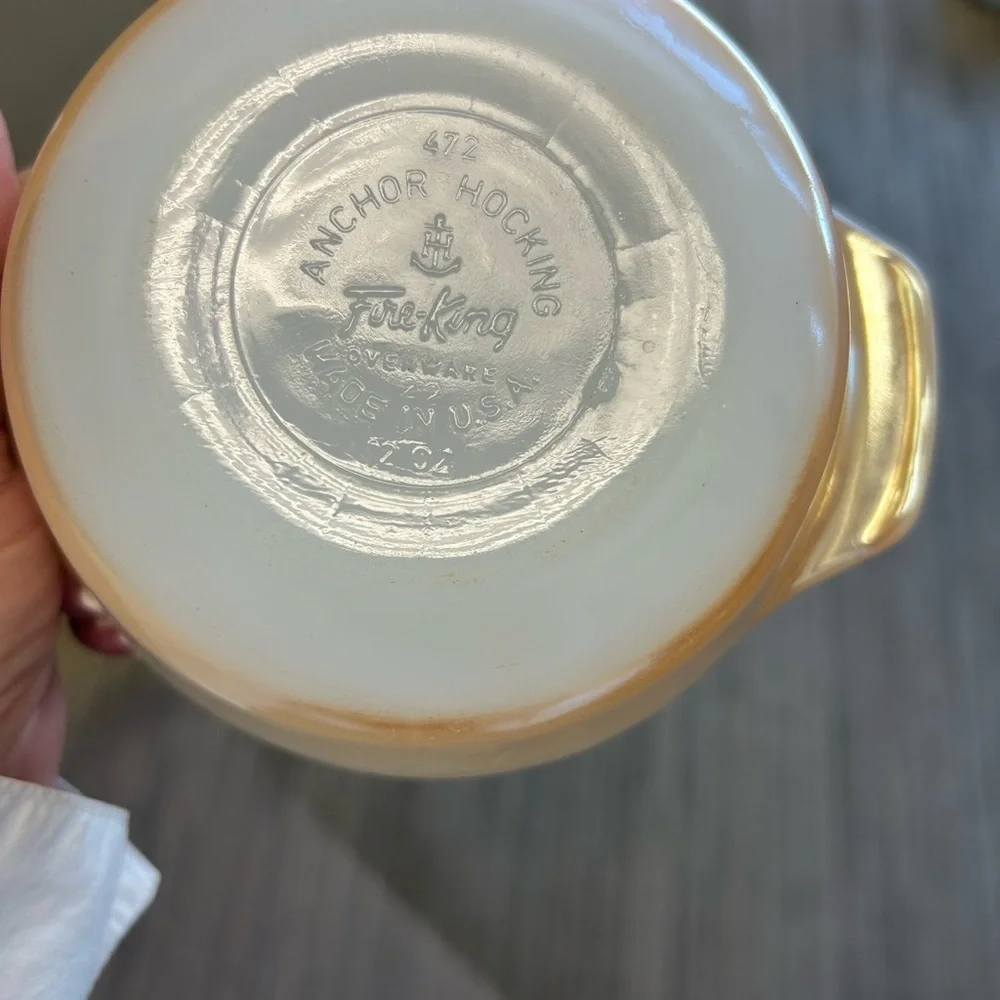Anchor Hocking Fire King #472 Peach iridescent Lusterware 12oz Bake Set of (3)